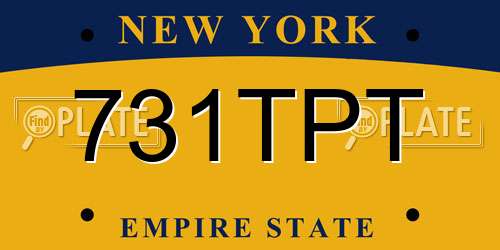 731TPT New York License Plate