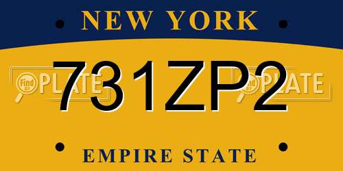731ZP2 New York License Plate