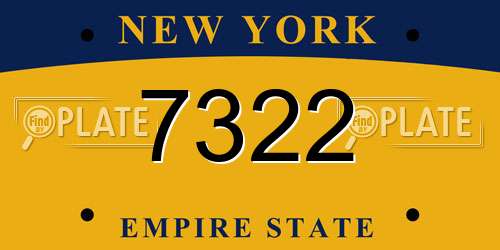 7322 New York License Plate
