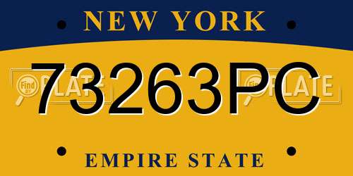 73263PC New York License Plate
