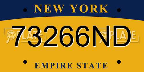 73266ND New York License Plate