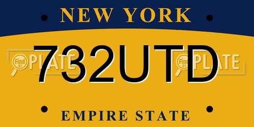 732UTD New York License Plate