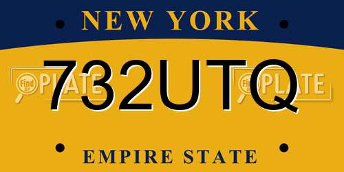 732UTQ New York License Plate