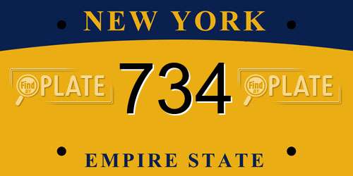 734 New York License Plate