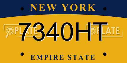 7340HT New York License Plate
