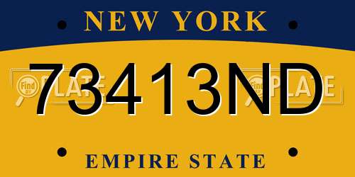 73413ND New York License Plate