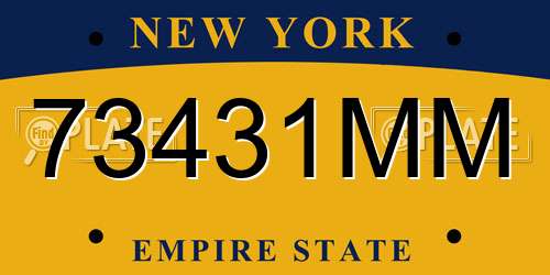 73431MM New York License Plate