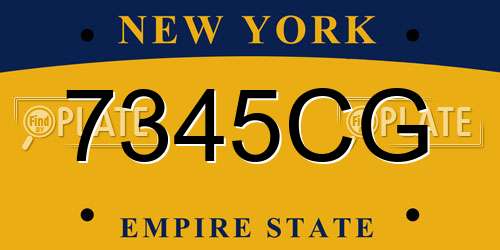 7345CG New York License Plate