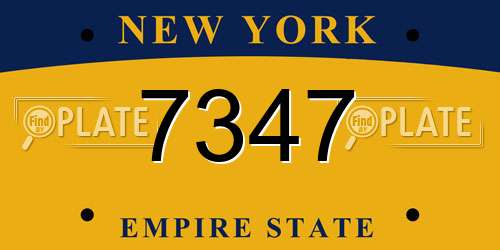 7347 New York License Plate