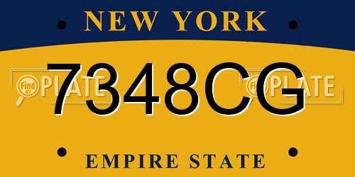 7348CG New York License Plate