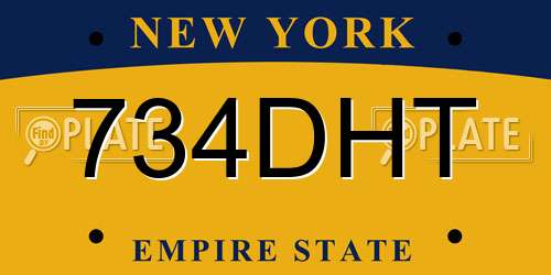 734DHT New York License Plate