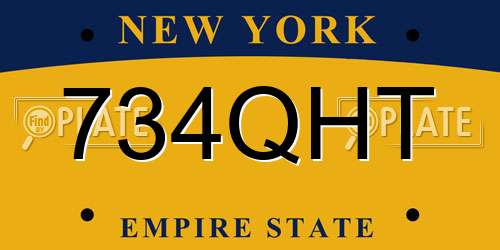 734QHT New York License Plate