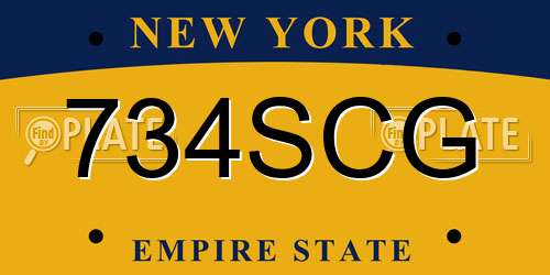 734SCG New York License Plate