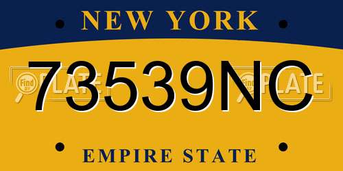 73539NC New York License Plate