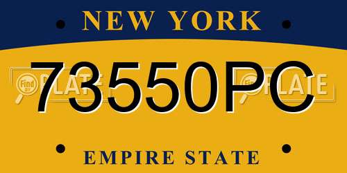 73550PC New York License Plate