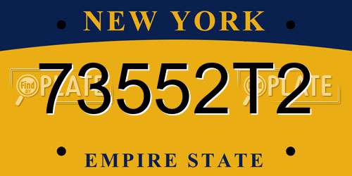 73552T2 New York License Plate