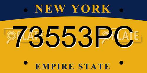 73553PC New York License Plate