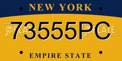 73555PC New York License Plate