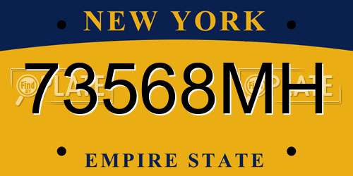 73568MH New York License Plate