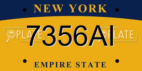 7356AI New York License Plate