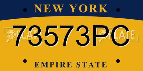 73573PC New York License Plate
