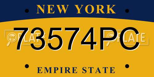 73574PC New York License Plate