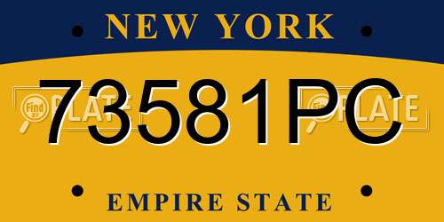 73581PC New York License Plate