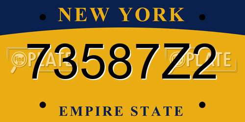73587Z2 New York License Plate