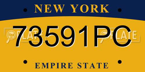 73591PC New York License Plate