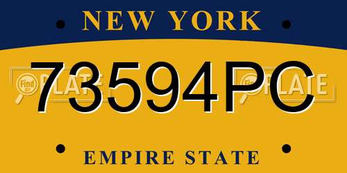73594PC New York License Plate