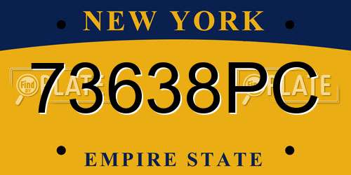 73638PC New York License Plate