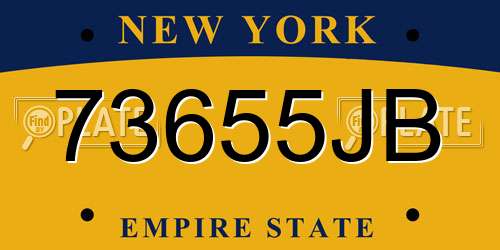 73655JB New York License Plate