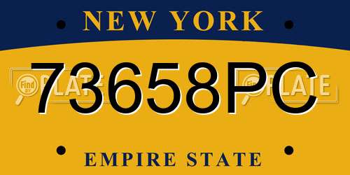 73658PC New York License Plate
