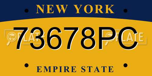 73678PC New York License Plate