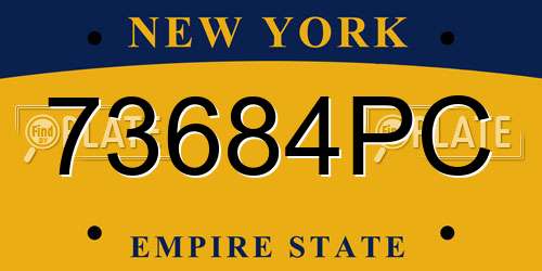 73684PC New York License Plate