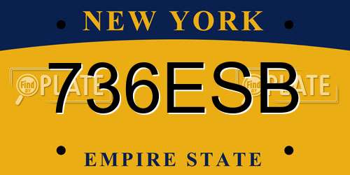736ESB New York License Plate