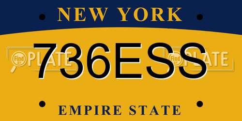 736ESS New York License Plate