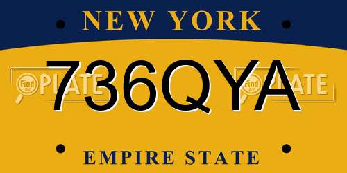 736QYA New York License Plate