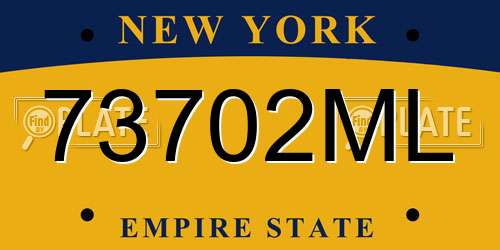 73702ML New York License Plate