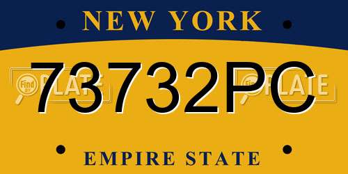 73732PC New York License Plate