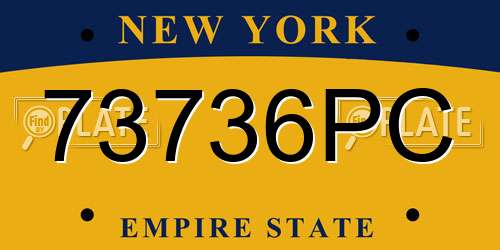 73736PC New York License Plate