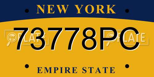 73778PC New York License Plate