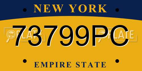 73799PC New York License Plate