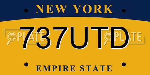 737UTD New York License Plate