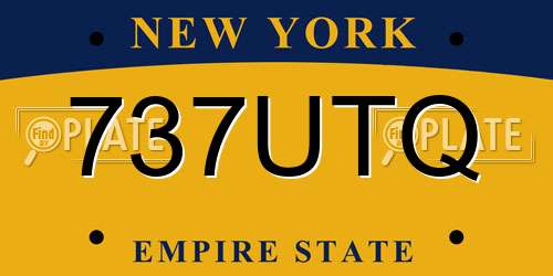 737UTQ New York License Plate