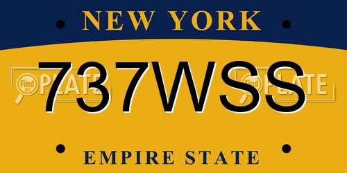 737WSS New York License Plate