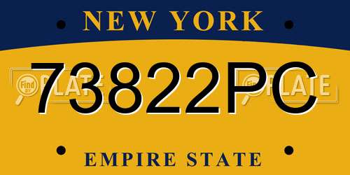 73822PC New York License Plate
