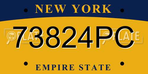 73824PC New York License Plate