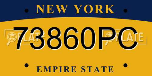 73860PC New York License Plate