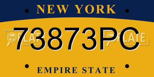 73873PC New York License Plate